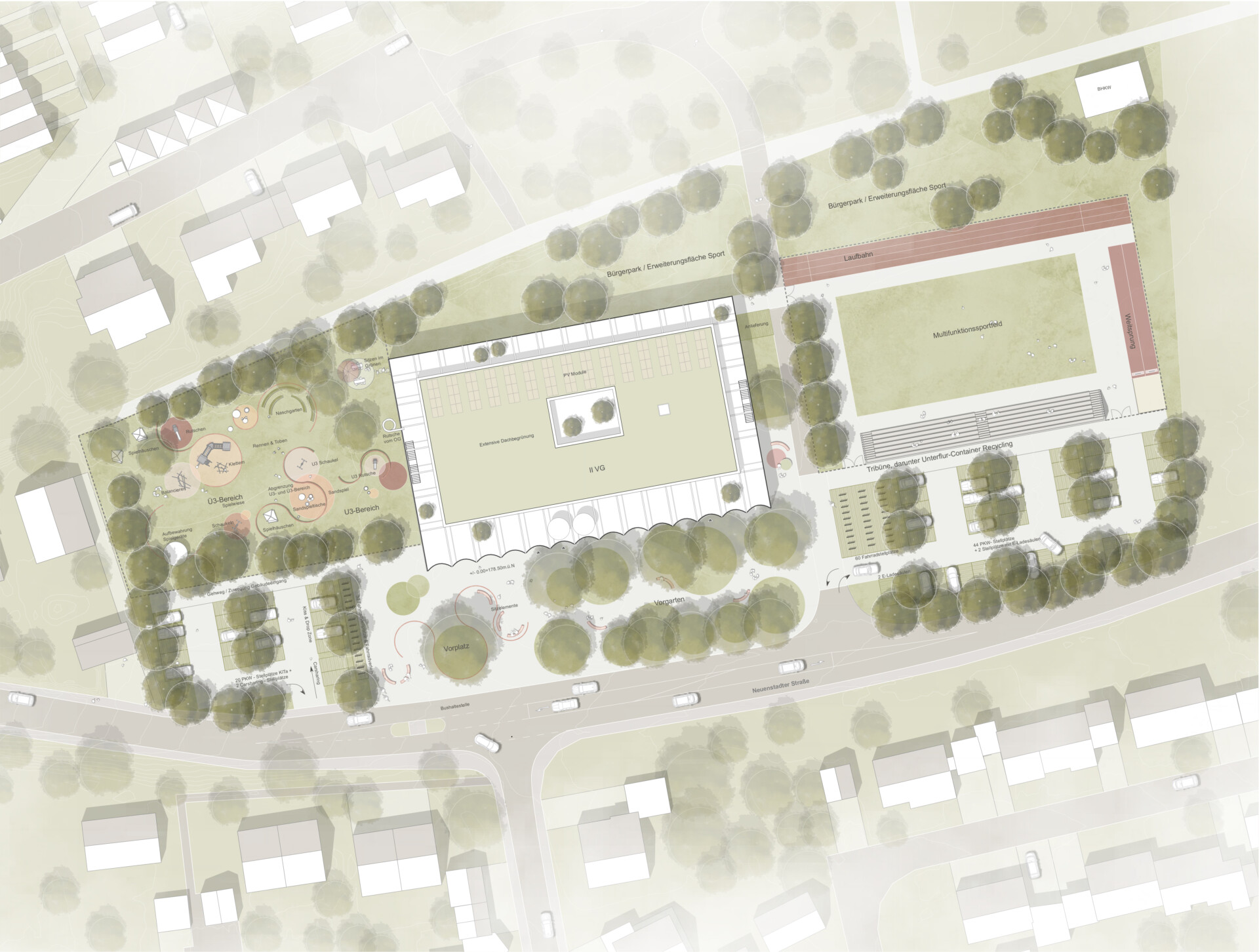 Sporthalle und Kindergarten, Bad Friedrichshall